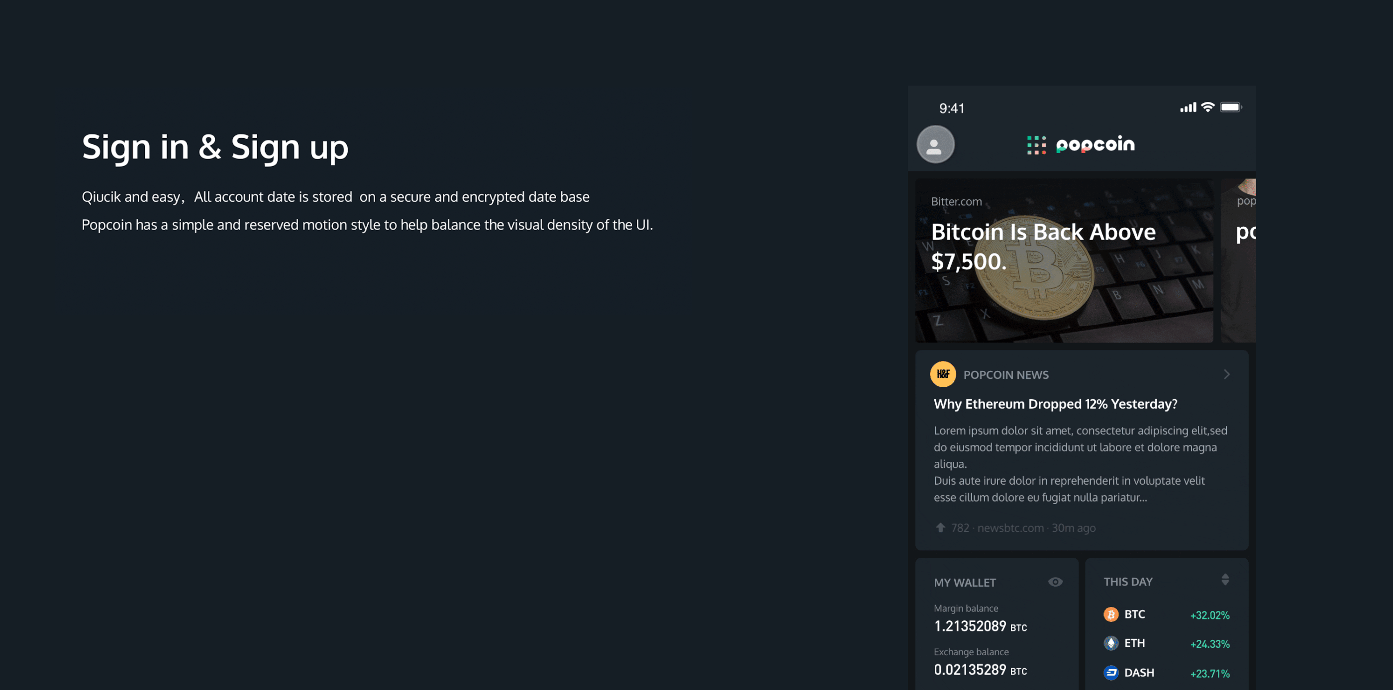POPCOIN crypto exchange（图ZMTM4MjU0MTA4） - APP界面 - 站酷设计师张北北北北北原创素材 - 站酷ZCOOL