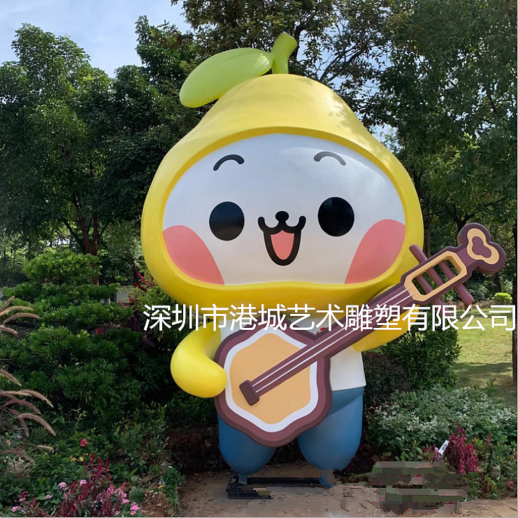 梅州红心柚子形象吉祥物玻璃钢卡通蜜柚娃人偶公仔雕塑