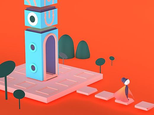 C4D临摹纪念碑谷场景（个人主页-ZMjcwMDYwMTI=） - 其他空间 - 站酷设计师SAMAELAI原创素材 - 站酷ZCOOL