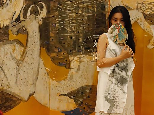 【岩彩】金碧屏风画——龙之東潇（4m×1.75m）