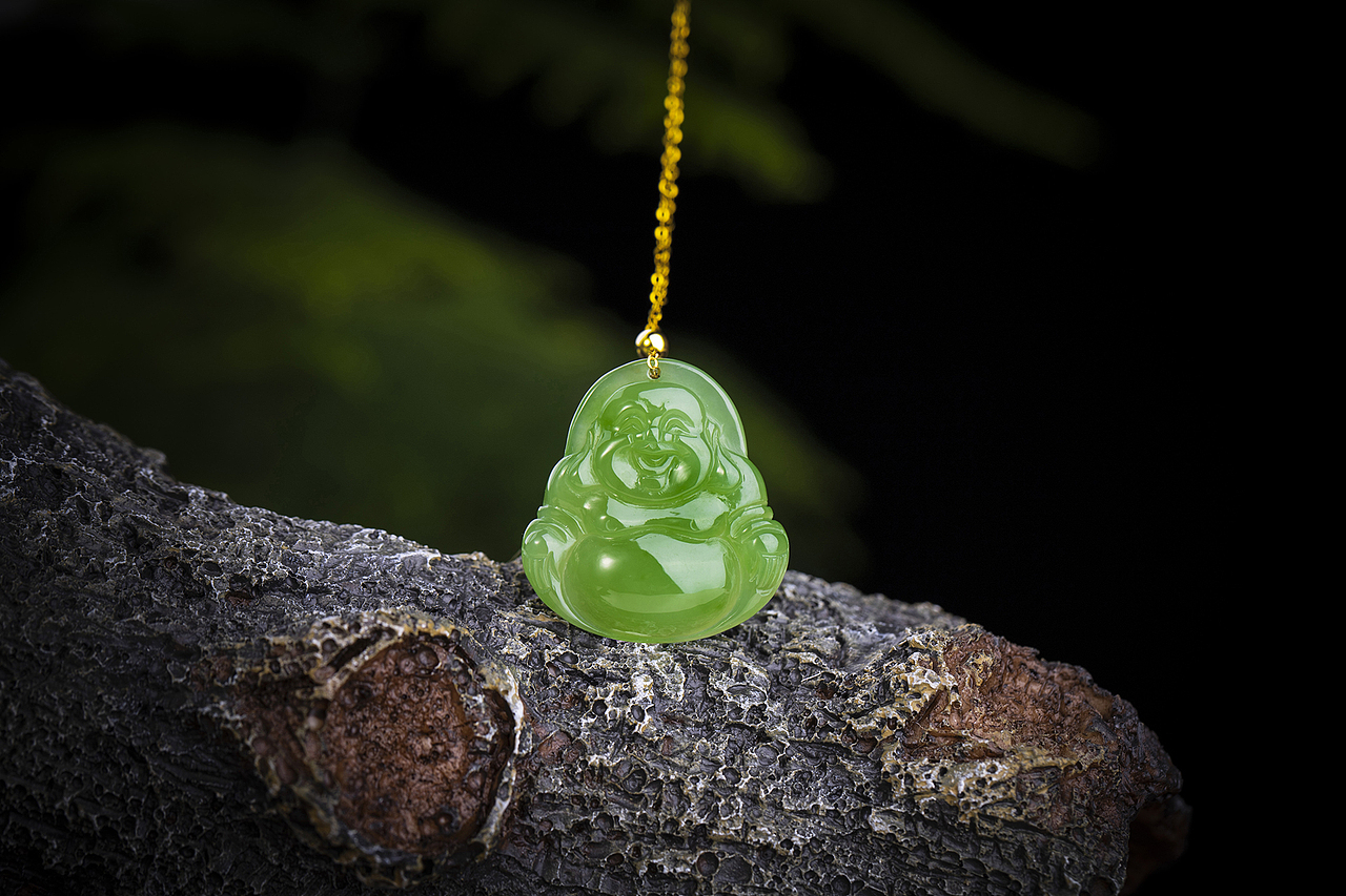 碧玉金镶玉弥勒佛