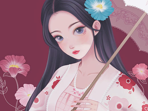 古今系列:撑阳伞的汉服少女