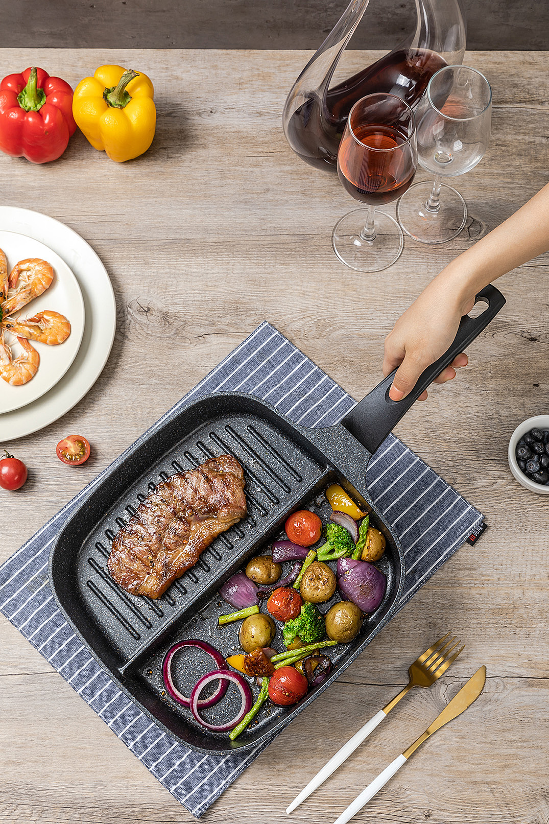 韩式煎锅炒锅锅具拍摄摄影作品