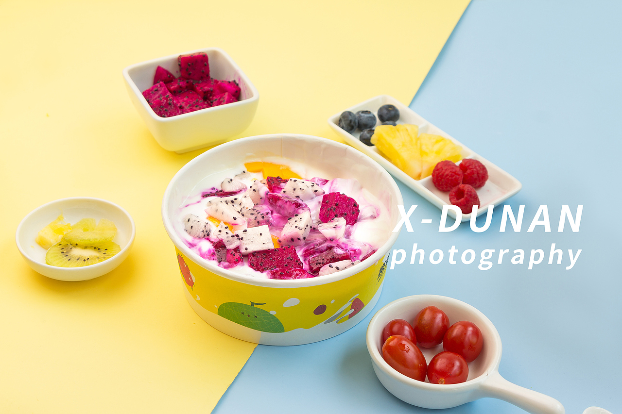 水果捞拍摄酸奶水果捞