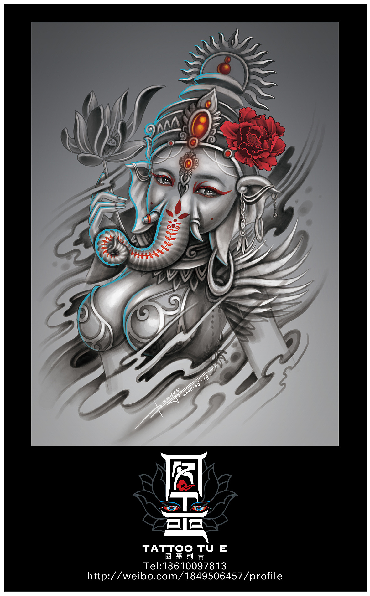TATTOO | 寓意吉祥的大象纹身_象征