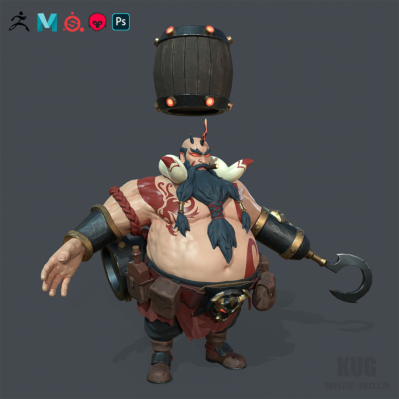 【练习】游戏角色PBR流程（图ZMjY2MTcyMTUy） - 动画/影视 - 站酷设计师KUG_Dracula原创素材 - 站酷ZCOOL