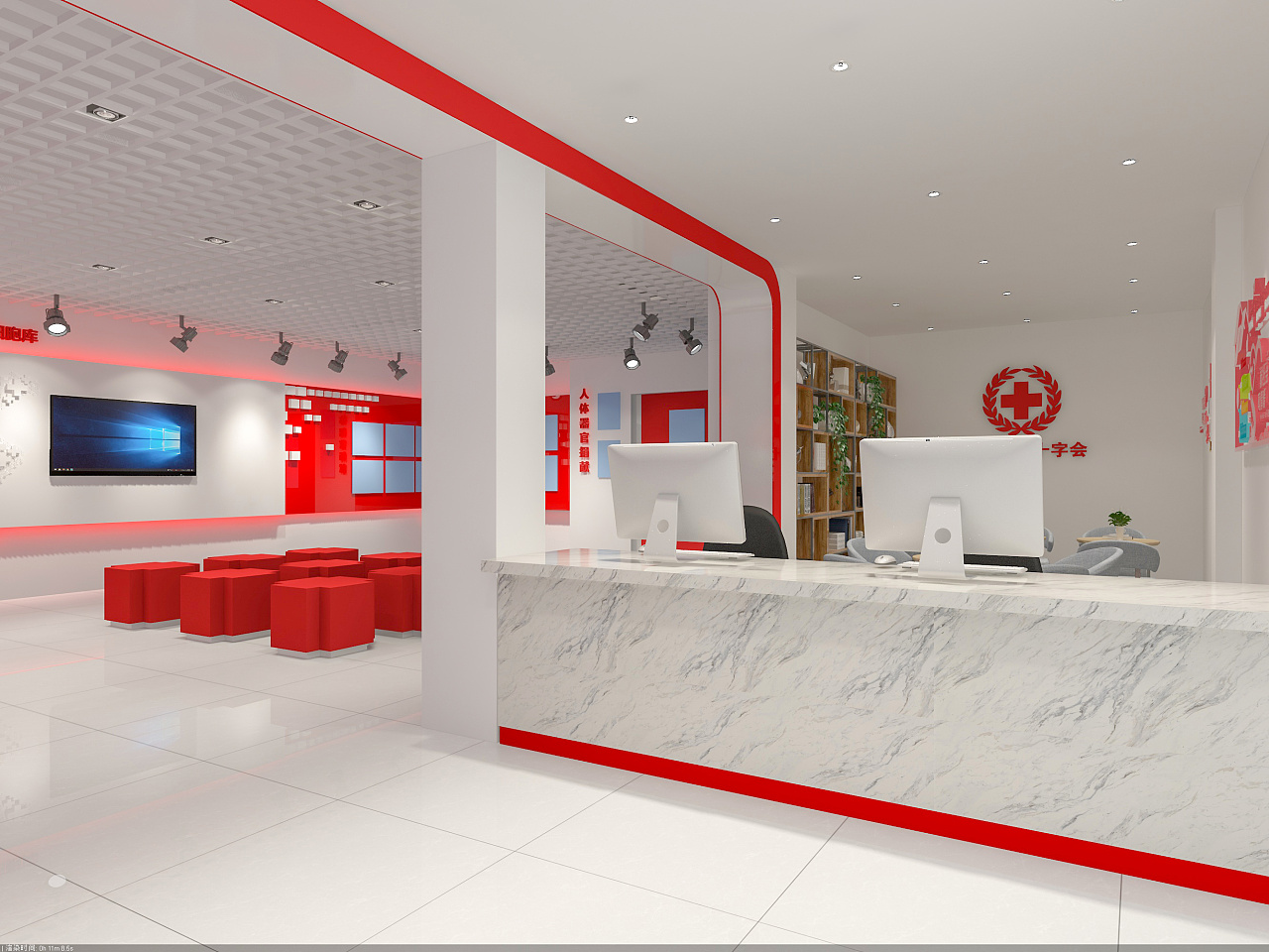 红十字会展厅|空间|展陈设计|有病的猫 - 原创作品 - 站酷 (zcool)