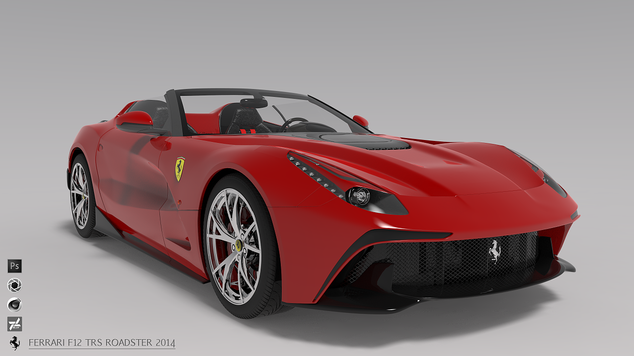 ferrari f12 trs roadster 2014 渲染