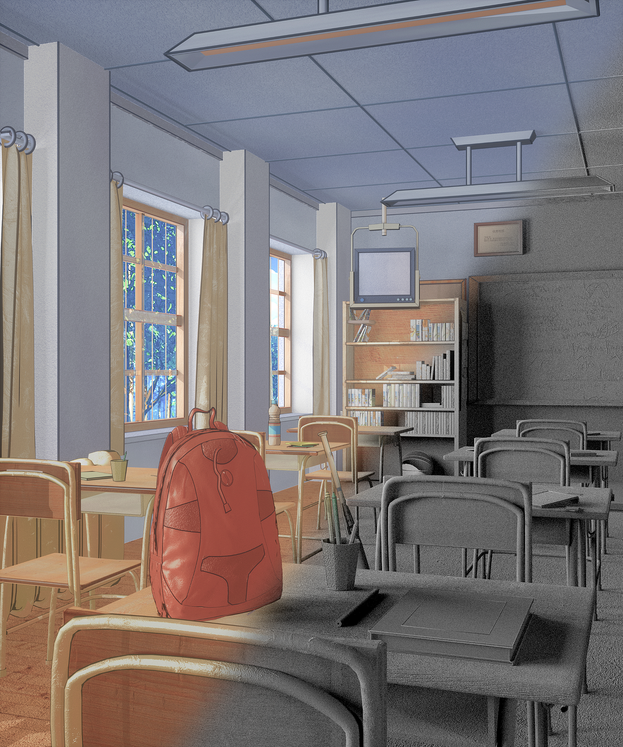 【夏天的风儿】C4D 三渲二风格（图ZMjI2MzA5MjQ4） - 其他三维 - 站酷设计师略略略阿柒原创素材 - 站酷ZCOOL