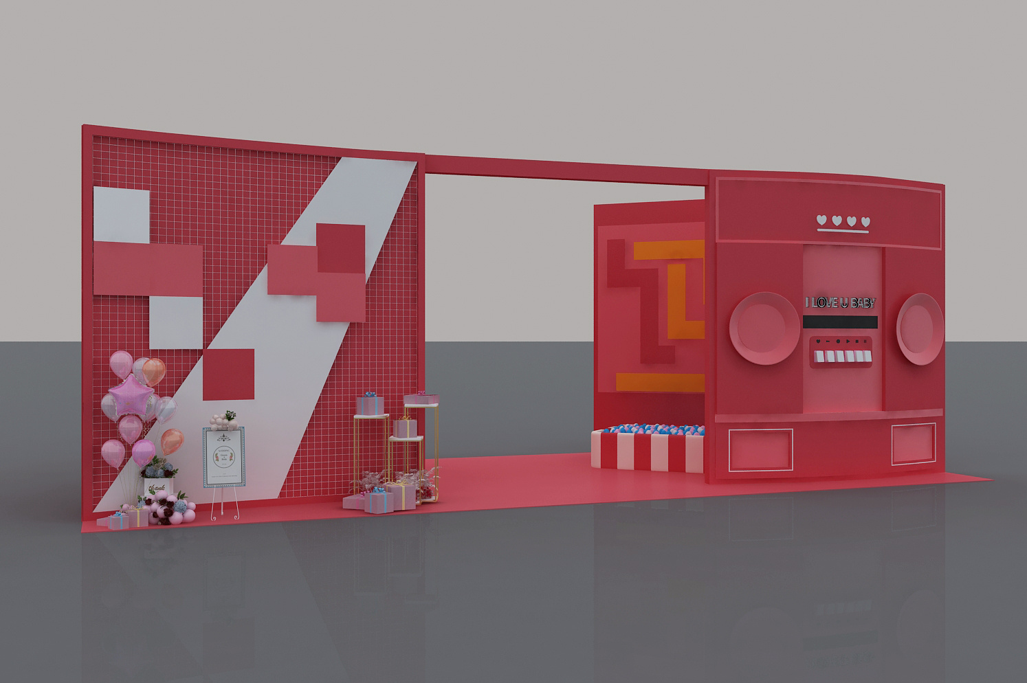 网红打卡点3d效果图设计