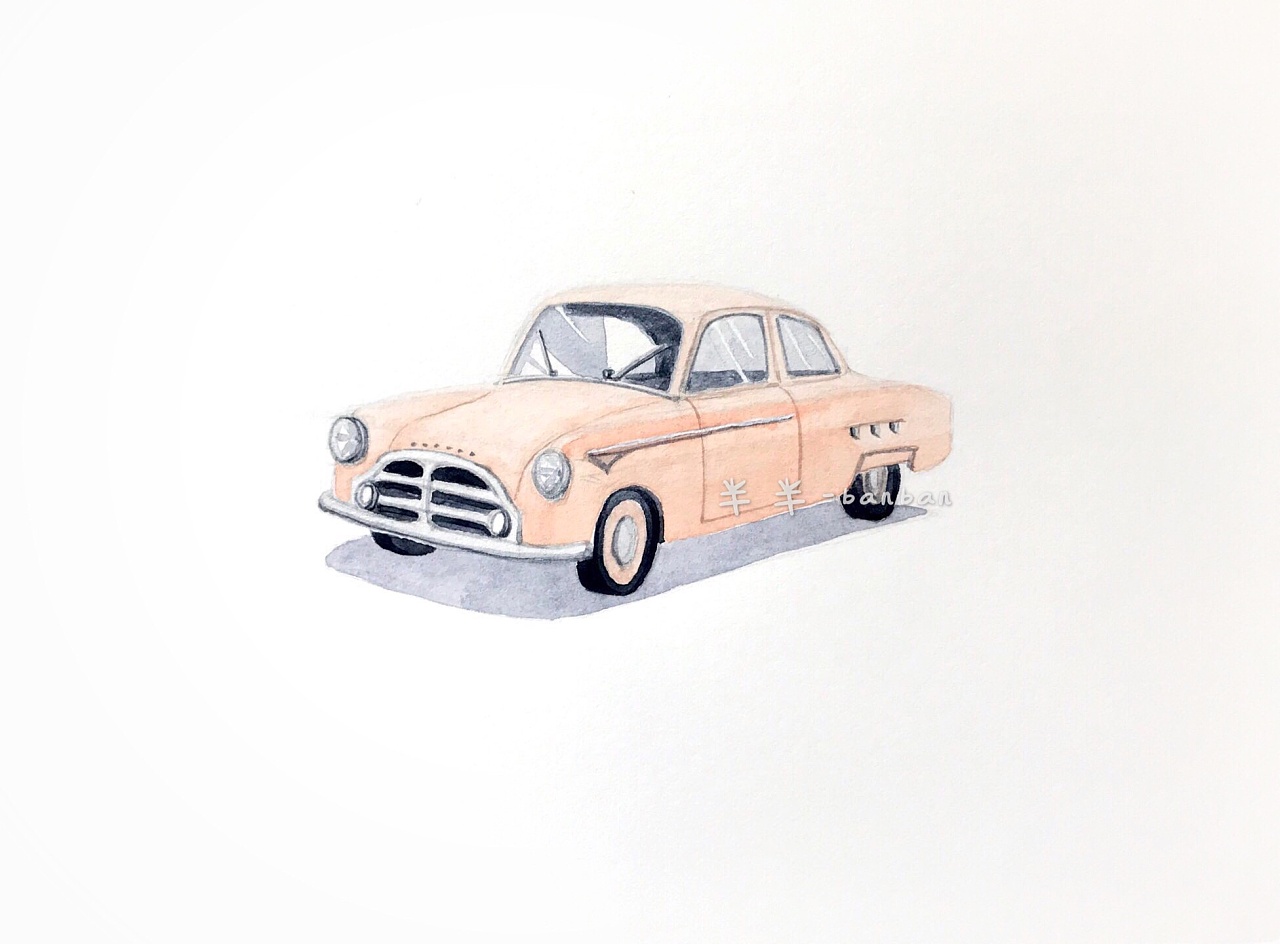 水彩老爷车|插画|创作习作|半半semi - 原创作品 - 站酷 (zcool)