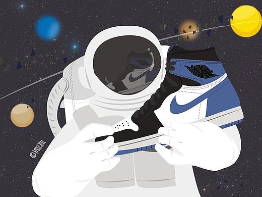 球鞋潮流插画 | AJ1贪玩蓝月（个人主页-ZMzkxMTQ2NDA=） - 概念设定 - 站酷设计师vissijill原创素材 - 站酷ZCOOL