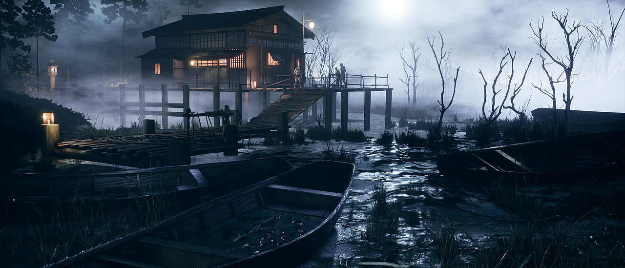 UE4临摹—夜晚湿地场景