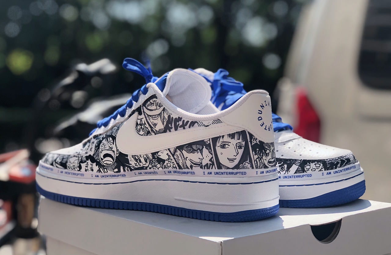 鞋面海贼王火影忍者图案绘制