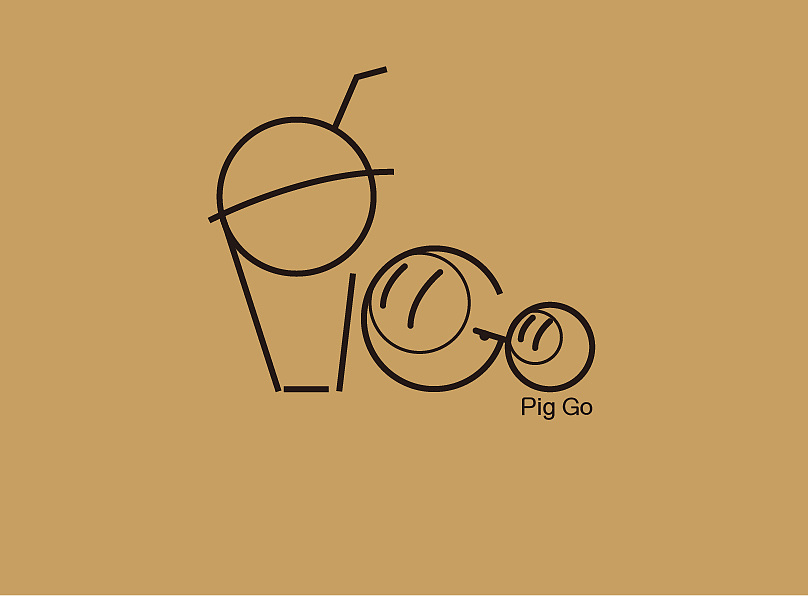 piggo奶茶店logo设计
