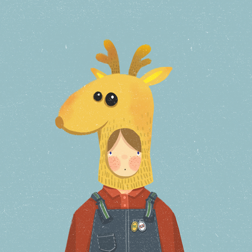 戴动物头套的男孩女孩们