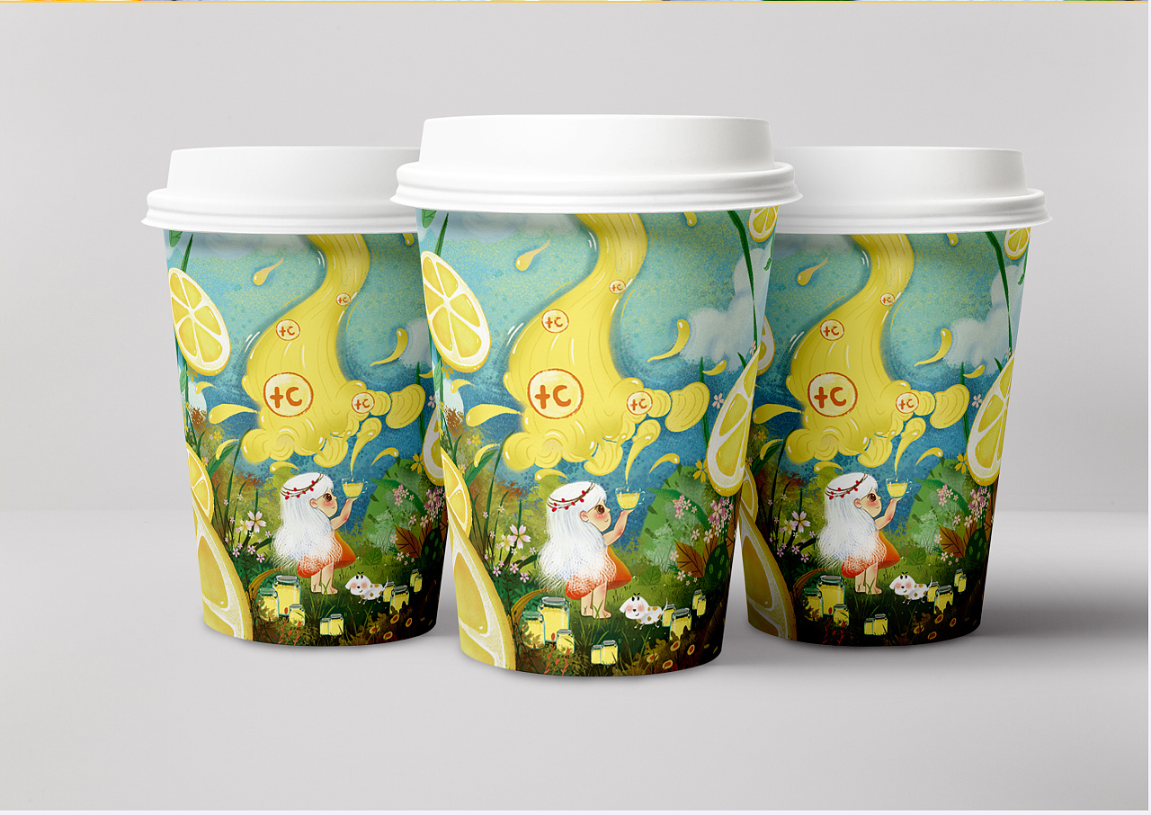 果茶类包装手绘插画封面小清新