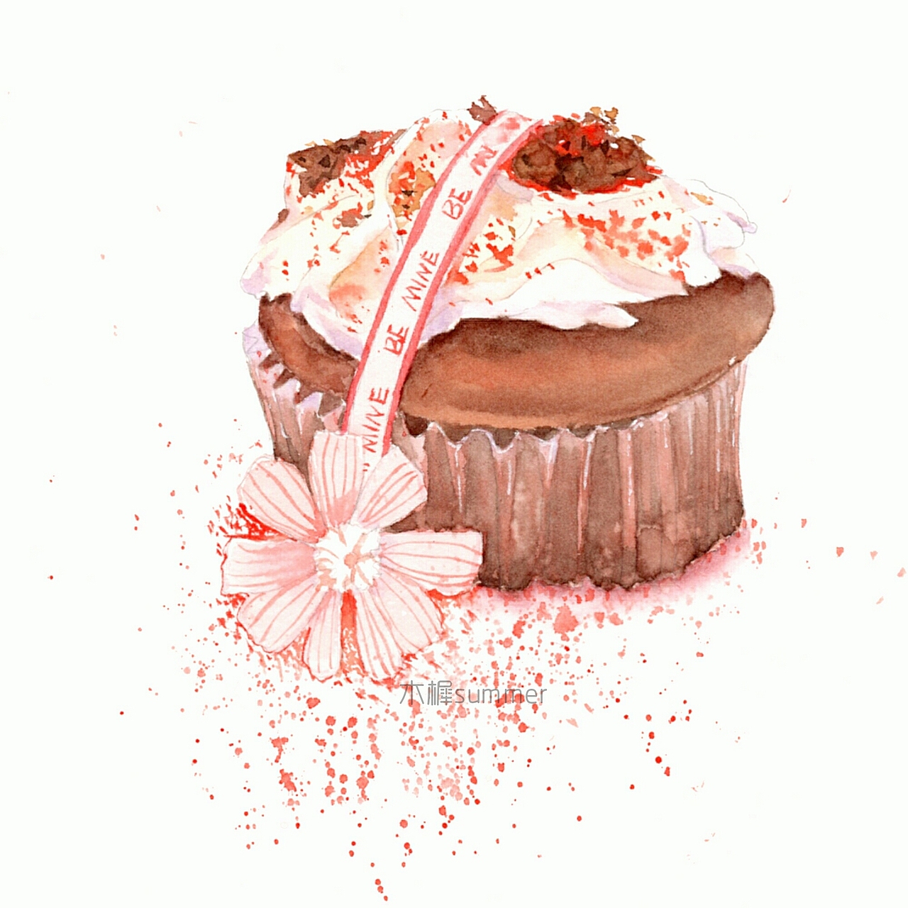 水彩美食下午茶点心