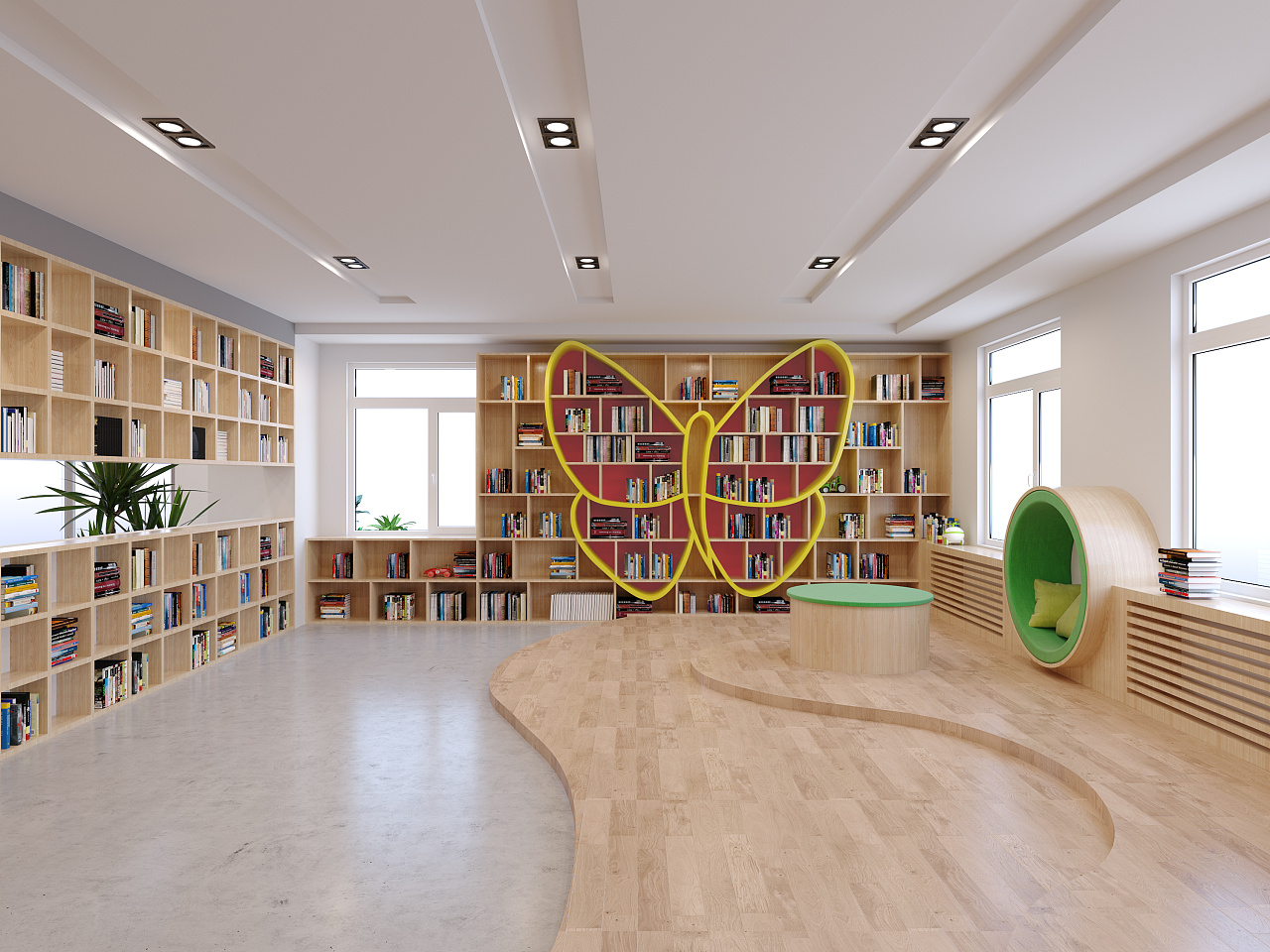 幼儿园图书馆设计 2017|空间|室内设计|WU_57 - 原创作品 - 站酷 (ZCOOL)