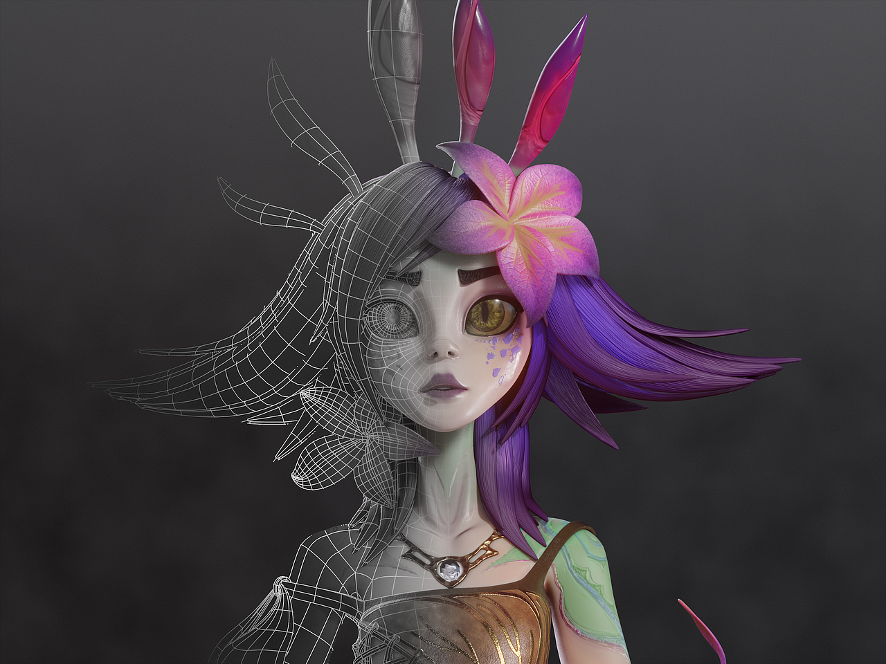 Blender练习-Neeko及写实皮肤材质与毛发尝试（图ZMjIyNDQ4NjE2） - 人物/生物 - 站酷设计师Demaner原创素材 - 站酷ZCOOL