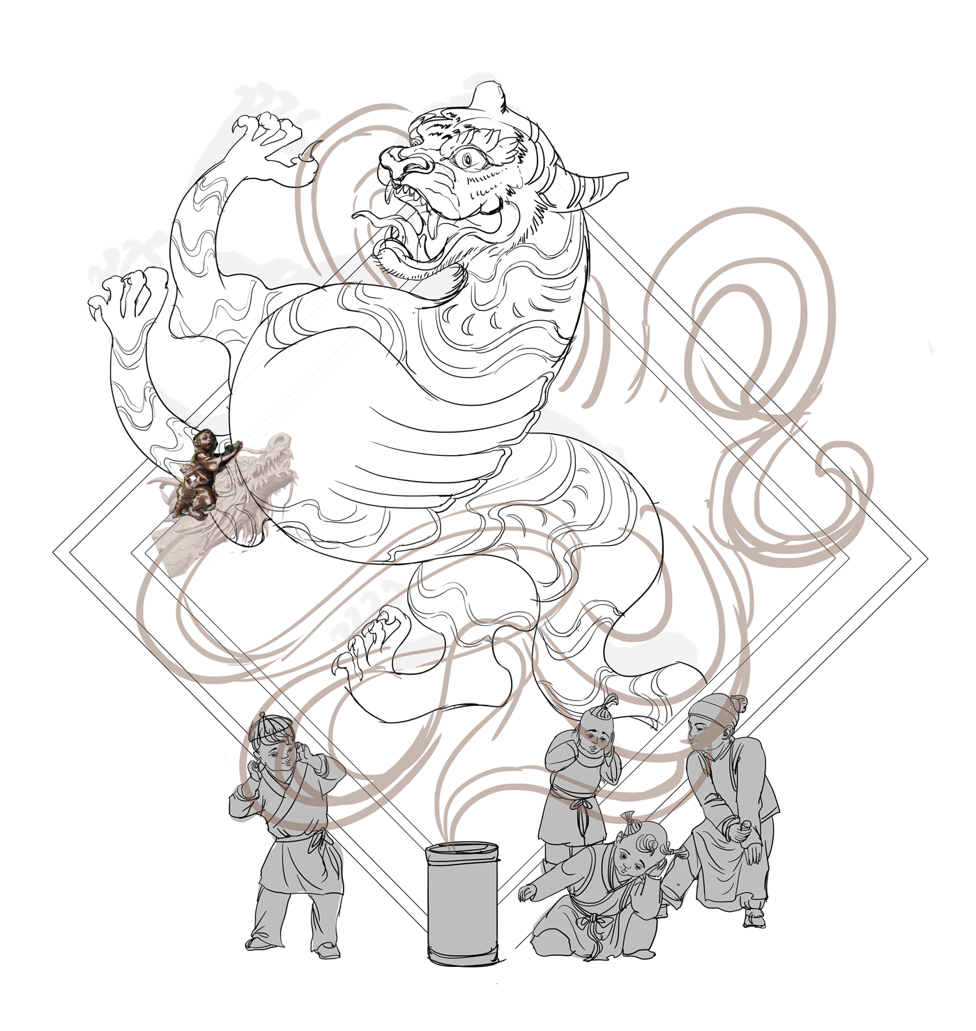 龙腾虎跃贺新春 - 2022虎年春节插画（图ZMjgxNTE1MDA0） - 商业插画 - 站酷设计师李耀辉TONG原创素材 - 站酷ZCOOL