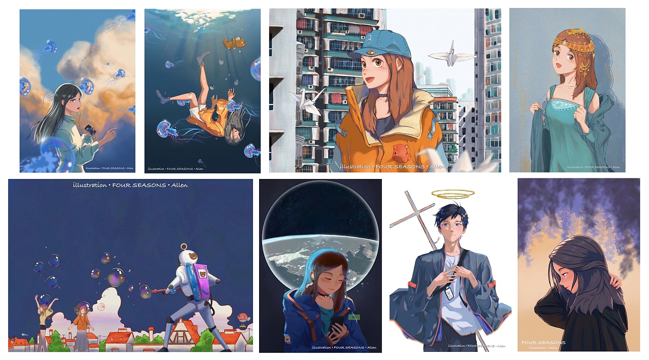 21年开始,作品的产出速度逐渐降低,单张图耗时逐张增加。虽然作品的质量有了很大提升,但是仍然没跳出临摹、二创的思维。(ps:大多还是在临摹参考东隆咚的作品)