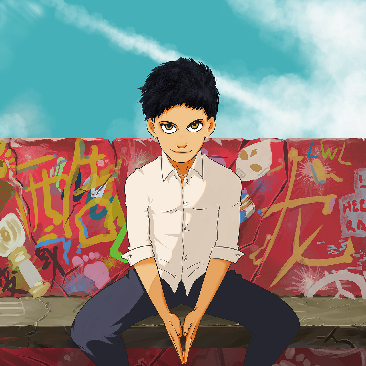有个男孩正在追梦（图ZMTQzNjE1NjMy） - 创作习作 - 站酷设计师酷龙lwl原创素材 - 站酷ZCOOL