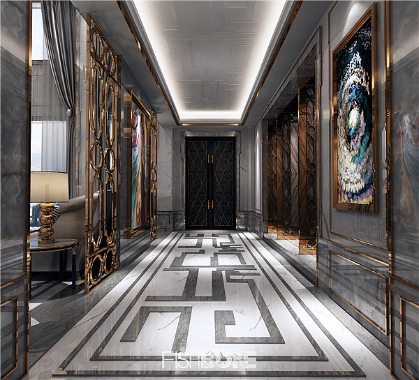 鱼骨设计-后现代风格别墅