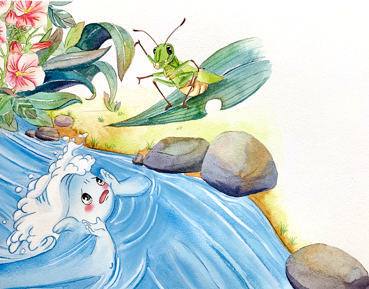 水彩上色-小溪流|插画|儿童插画|从心漫生活 - 原创作品 - 站酷