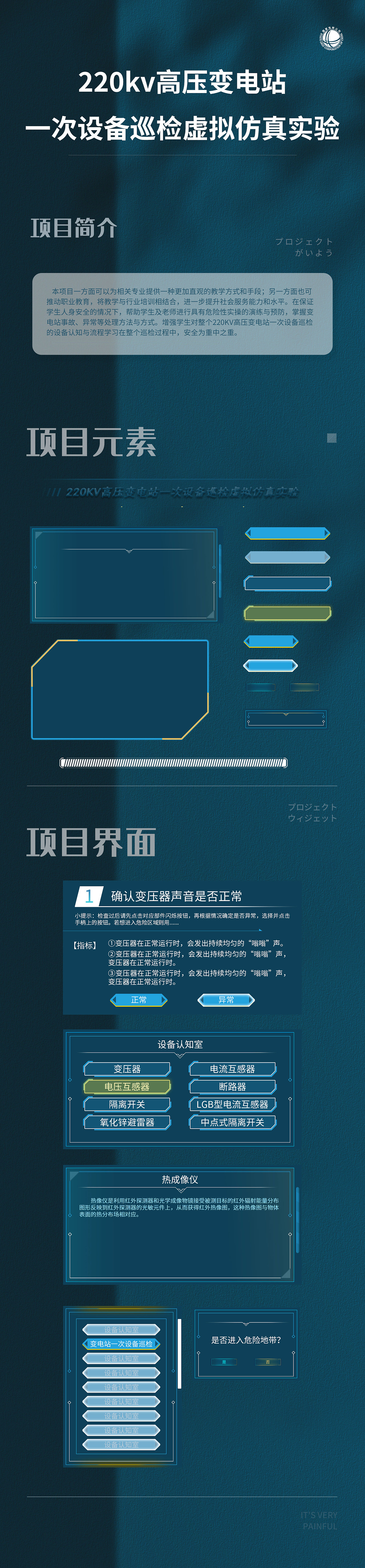 220kv高压变电站一次设备巡检虚拟仿真实验（图ZMjYyNjA0Mjk2） - 其他UI - 站酷设计师李大萌1221原创素材 - 站酷ZCOOL