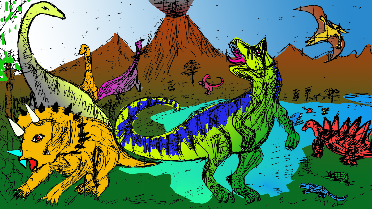 恐龙王国|插画|儿童插画|画画的雨林儿 - 原创作品 - 站酷 (ZCOOL)