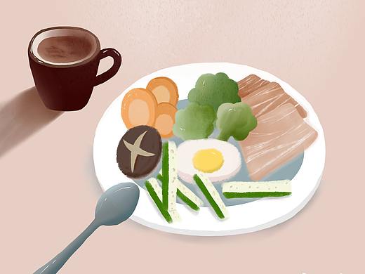 早餐插畫（個人主頁-ZNTQxNDQyMTI=） - 創(chuàng)作習作 - 站酷設計師涼夏夢原創(chuàng)素材 - 站酷ZCOOL