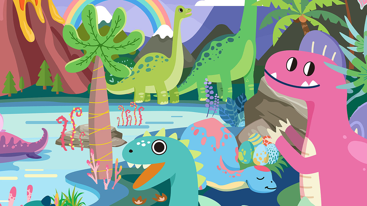 奇趣恐龙乐园|商业插画