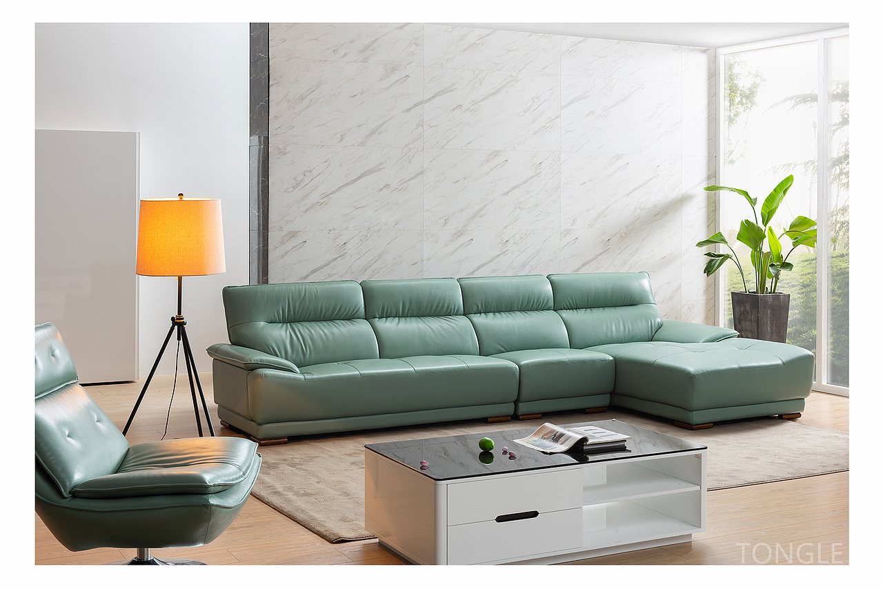 皮沙发白底场景创意拍摄