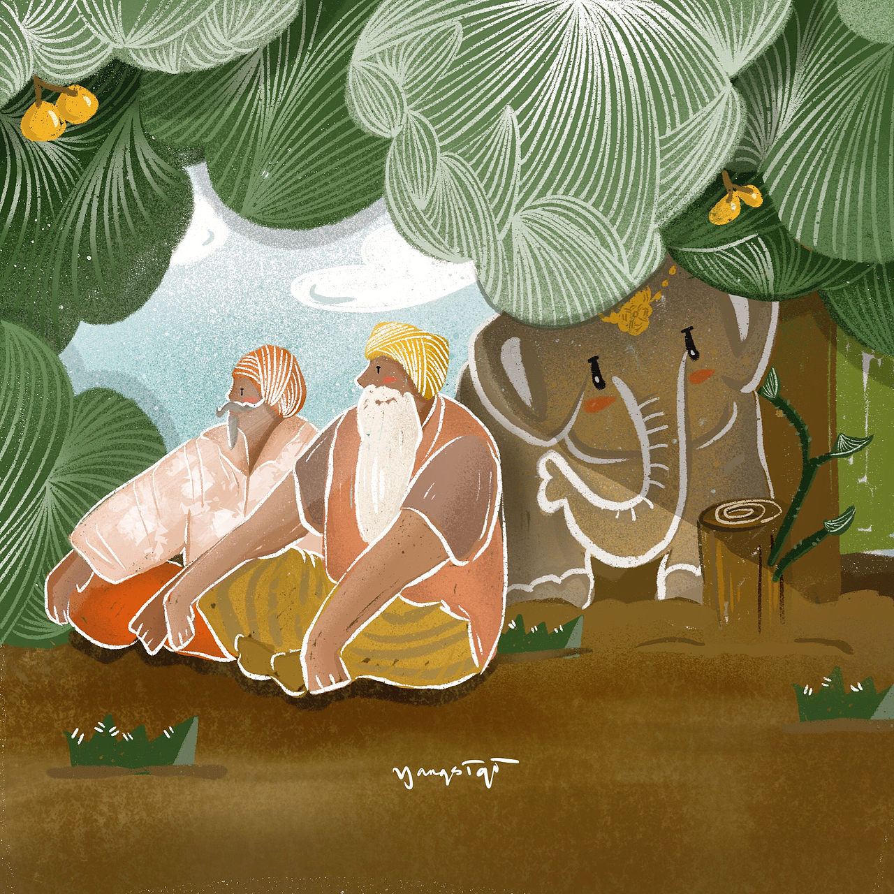 印度狂想系列插画（图ZMTg4MTYwMjI0） - 创作习作 - 站酷设计师yeungsiqi原创素材 - 站酷ZCOOL