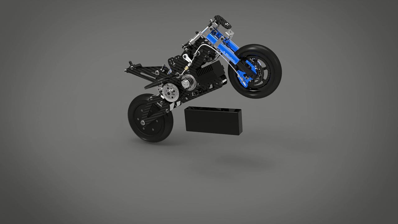 竞速摩托车模型产品展示+组装过程动画