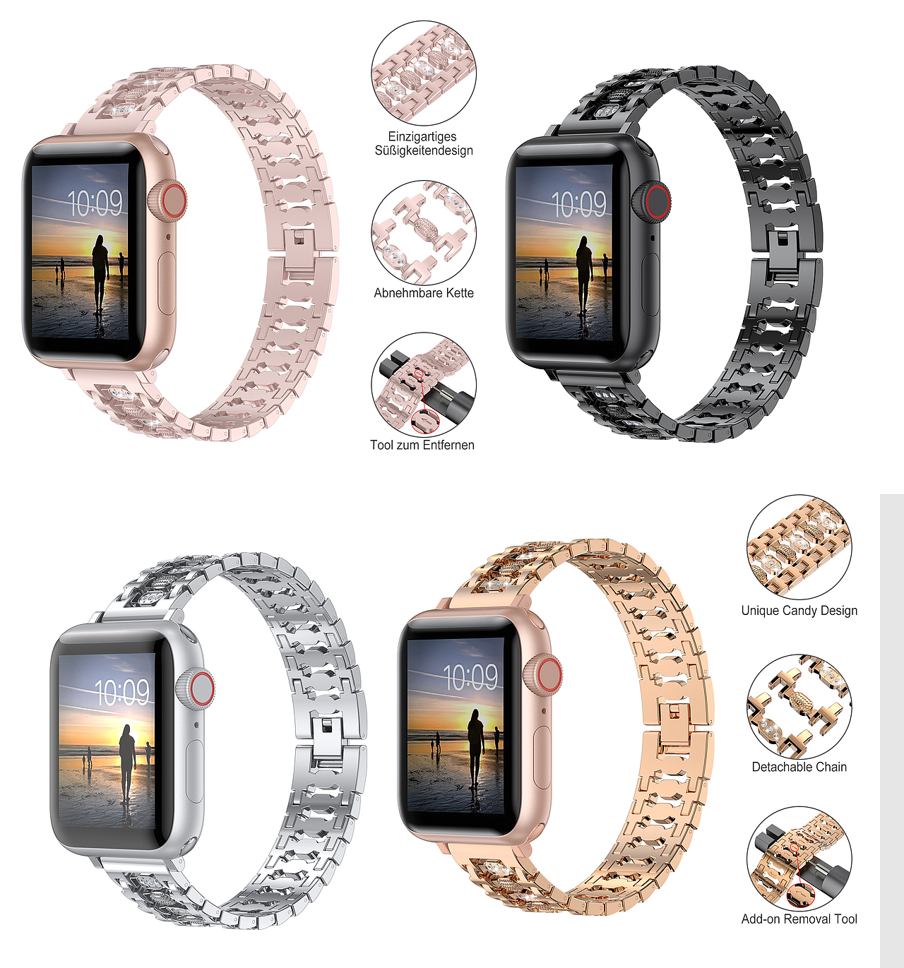 苹果金属表带钢带建模渲染亚马逊主图制作