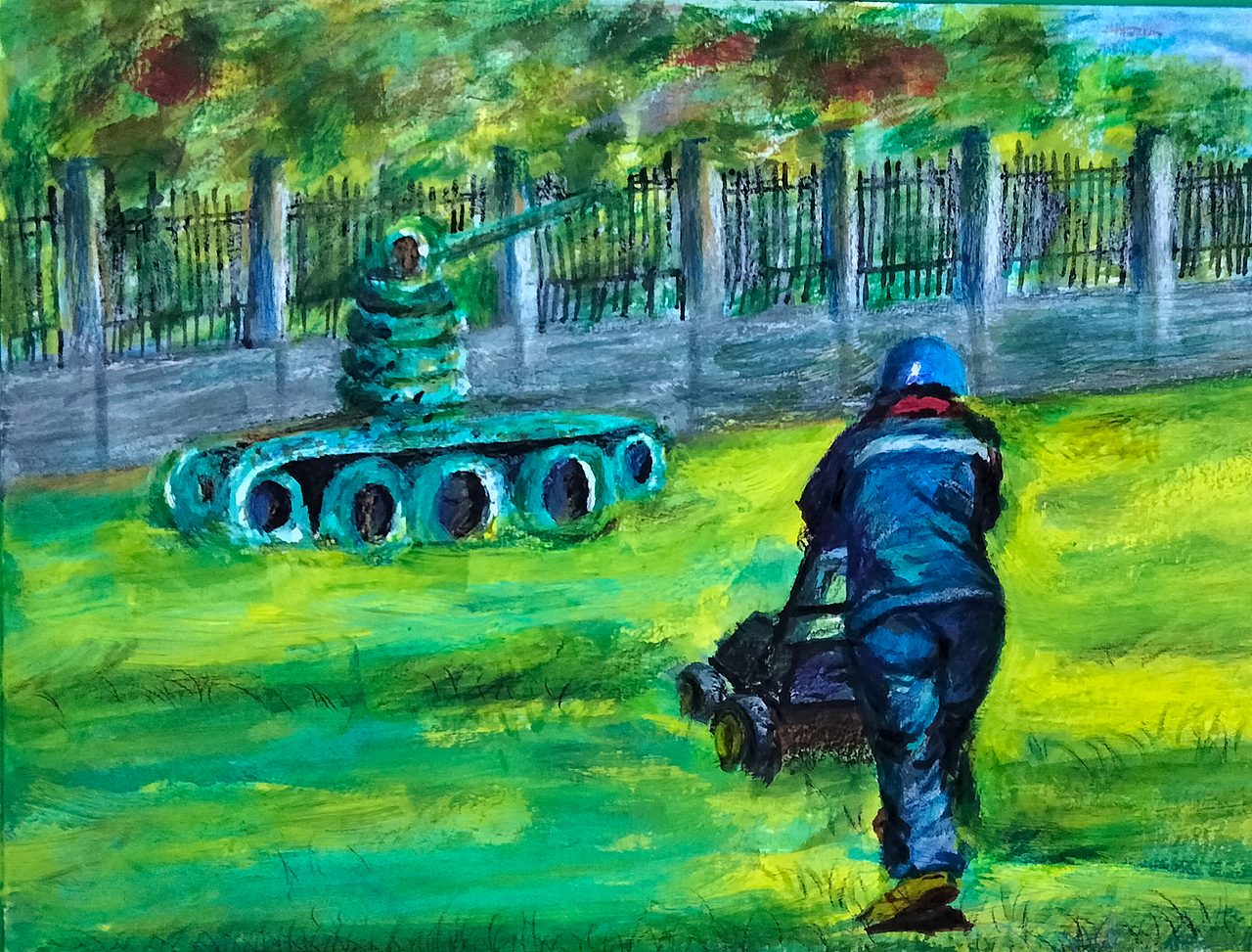 厂区一角，彩铅小画