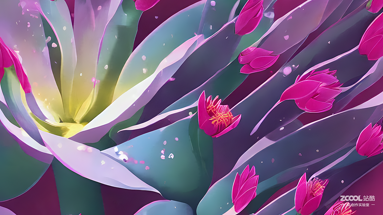 #AI创作实验室#仙人球花像一个长长的喇叭，花瓣雪白雪