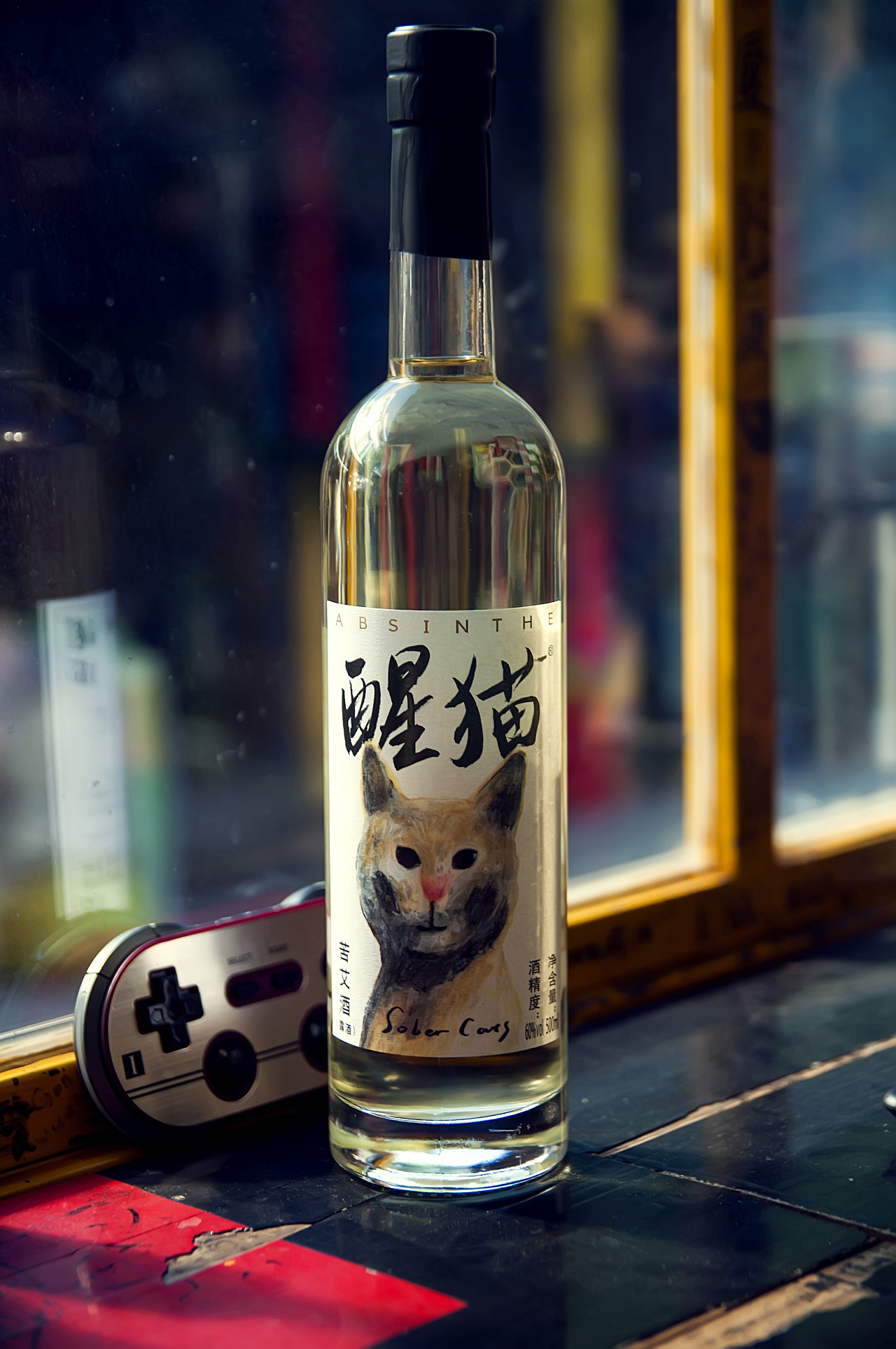 酒瓶自然光拍摄