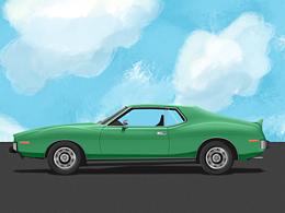 第一次尝试用PS鼠绘插画_汽车