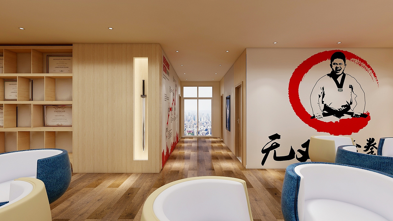 【无双跆拳道馆—接待大厅】（图ZMTI3MTgxNTAw） - 家装设计 - 站酷设计师丹尼斯火星原创素材 - 站酷ZCOOL
