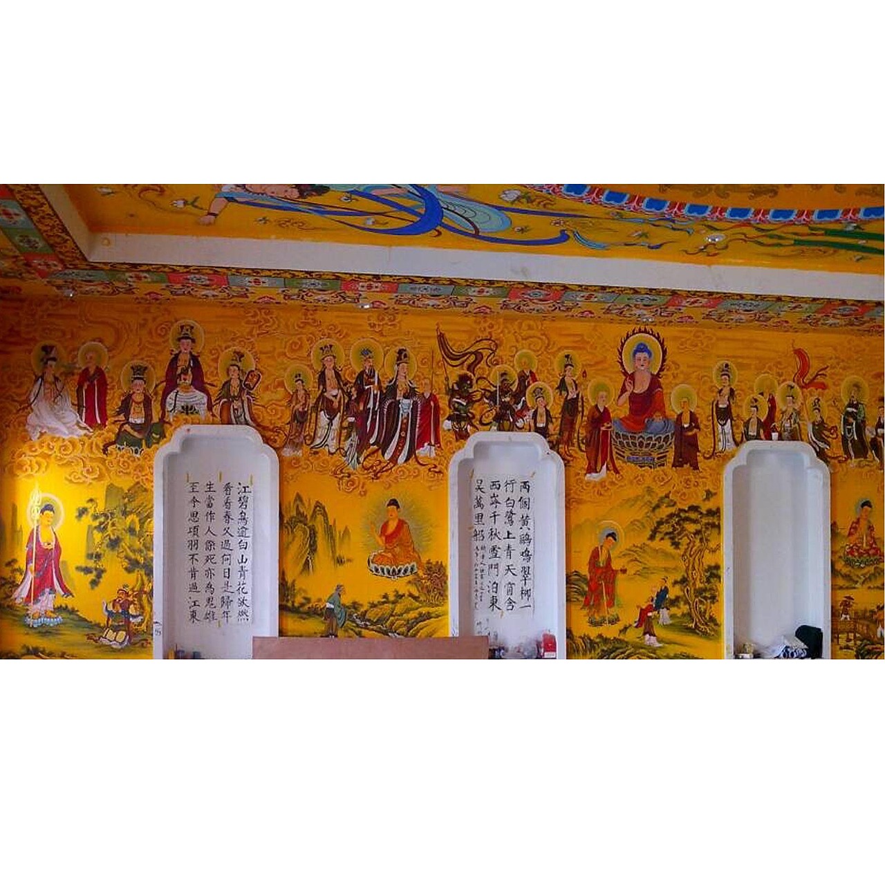 佛像壁画寺庙背景墙壁画
