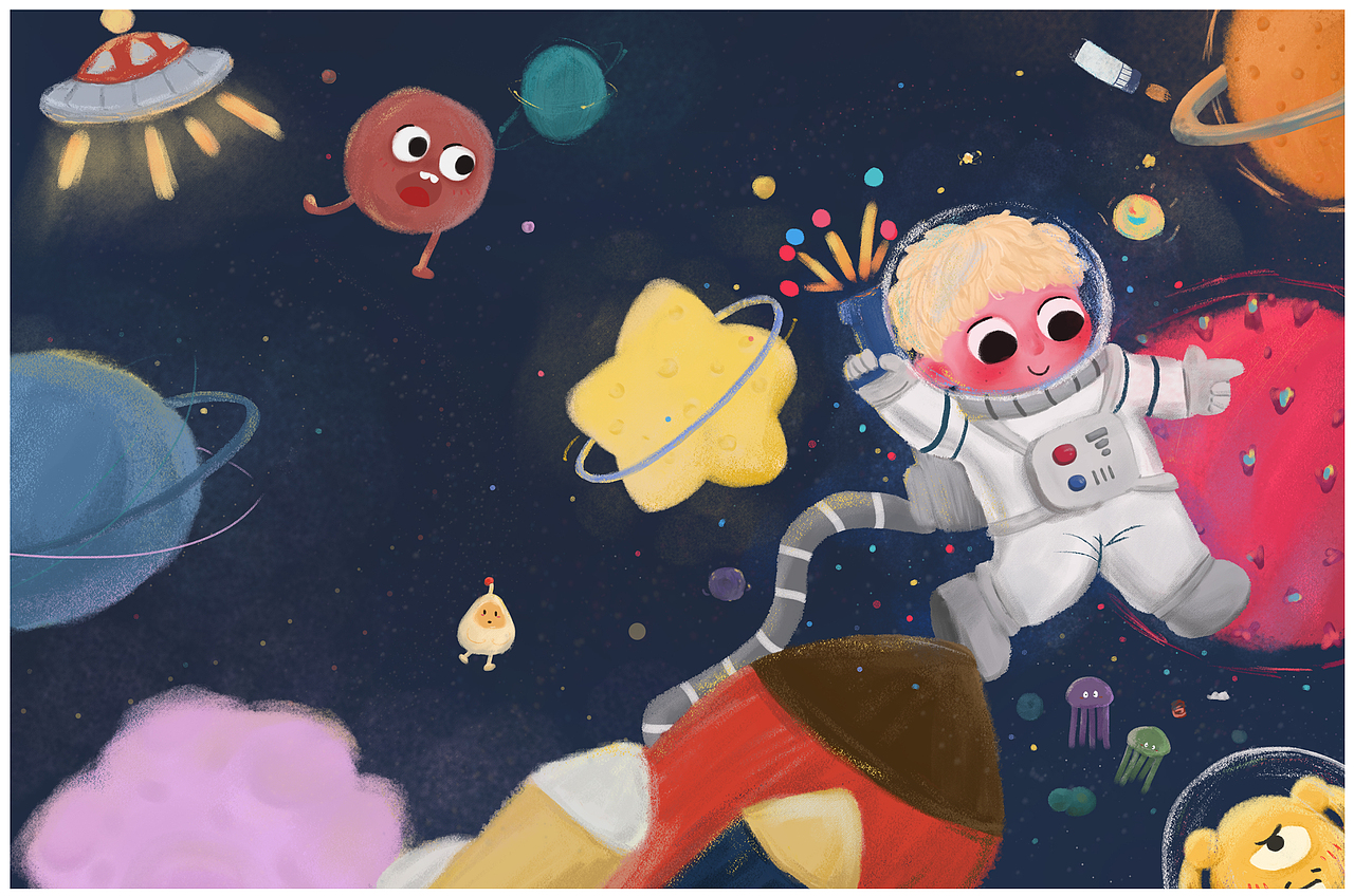 小小宇航员 插画 封面（图ZMjI3NzI1MjQw） - 创作习作 - 站酷设计师山落麋鹿原创素材 - 站酷ZCOOL
