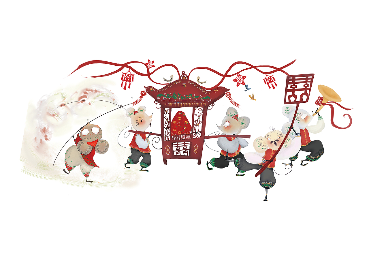 《老鼠嫁女》立体书,插图