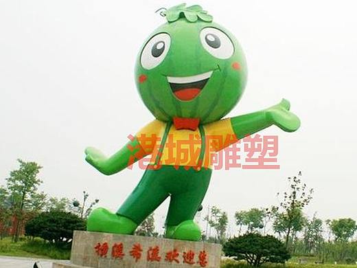 种植区吉祥物地标雕像玻璃钢卡通西瓜公仔人偶雕塑厂家