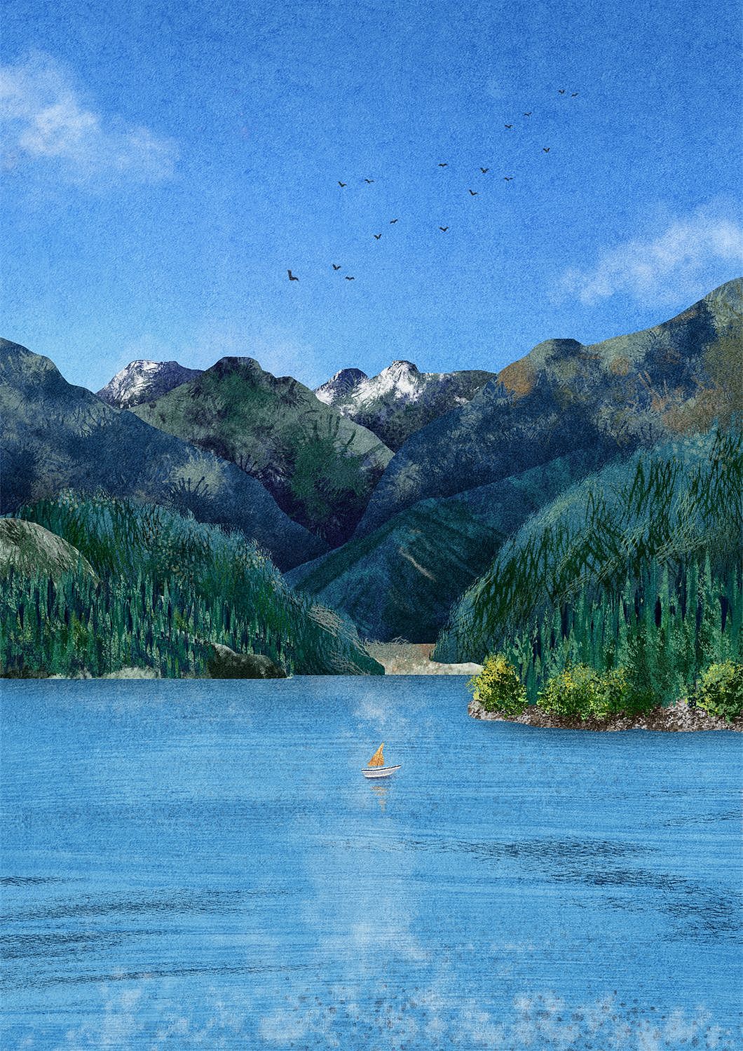 照片转插画,风景绘画