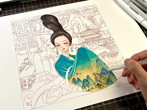 最近的一些国风新作品～只此青绿