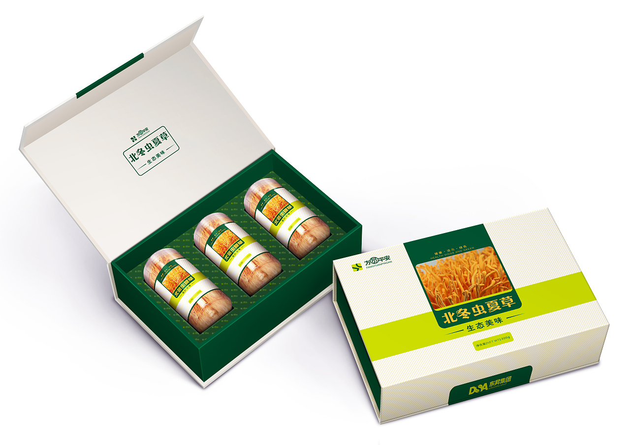 方圆平安北虫草干品和鲜品包装设计方案