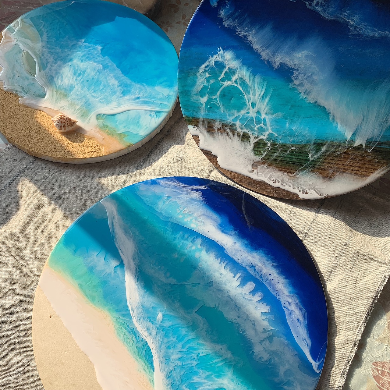 海洋沙滩贝壳写真画创意工艺品